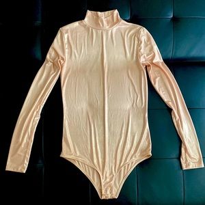 Zara Metallic Long Sleeve Body Suit